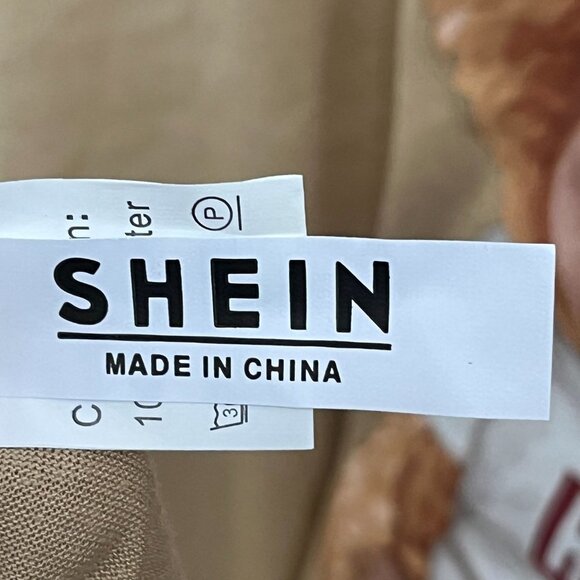 Shein Mens Shirt XXL Beige Mechanical Bear TShirt Crew Neck‎ - Picture 4 of 4